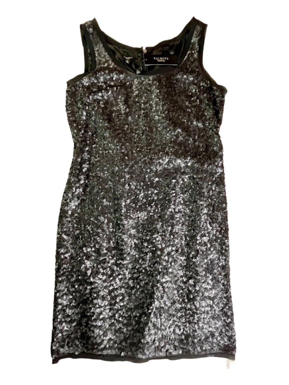 NWT Talbots Women Short Black Sequin Party Cocktail Dress Sleeveless Petite